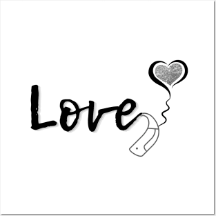 Love | Cochlear Implant | Black & Gray Posters and Art